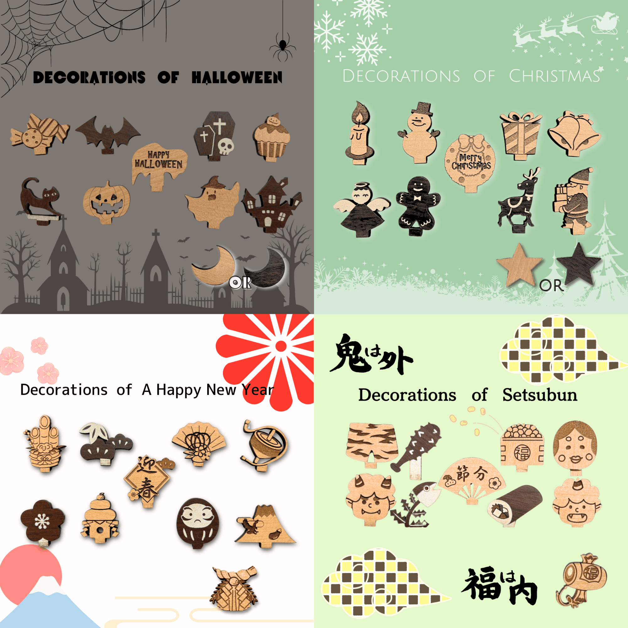 【1年中楽しめる】うちのツリー　秋パーツ│秋　9月　10月　11月　お月見　紅葉　どんぐり　季節飾り | 16枚目